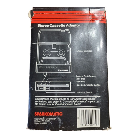 Vintage Sparkomatic Black Stereo Cassette Adaptor - Picture 4 of 6